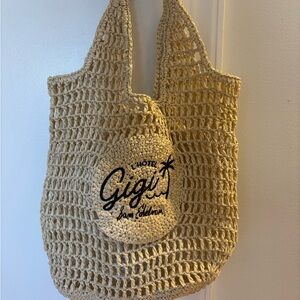 Sam Edelman Tan Crochet Tote Bag